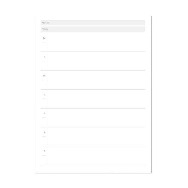 Weekly Overview Notepad