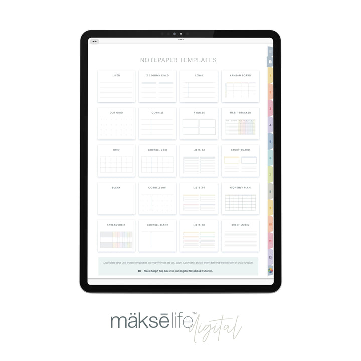 Digital Notebook (Colorful)