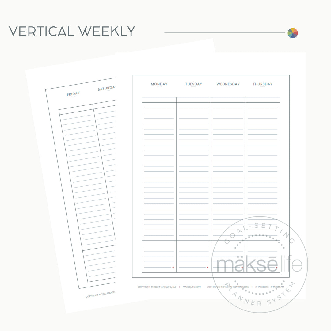 Vertical Weekly Spread | Free Printable – MakseLife vertical-weekly-spread-free-printable-makselife