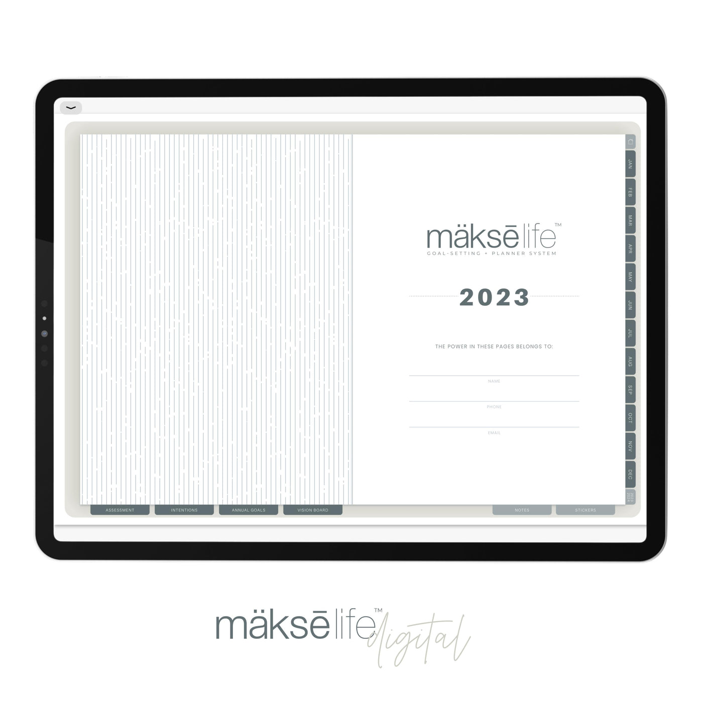 2023 Digital Goal-Setting + Weekly Planner (Horizontal)