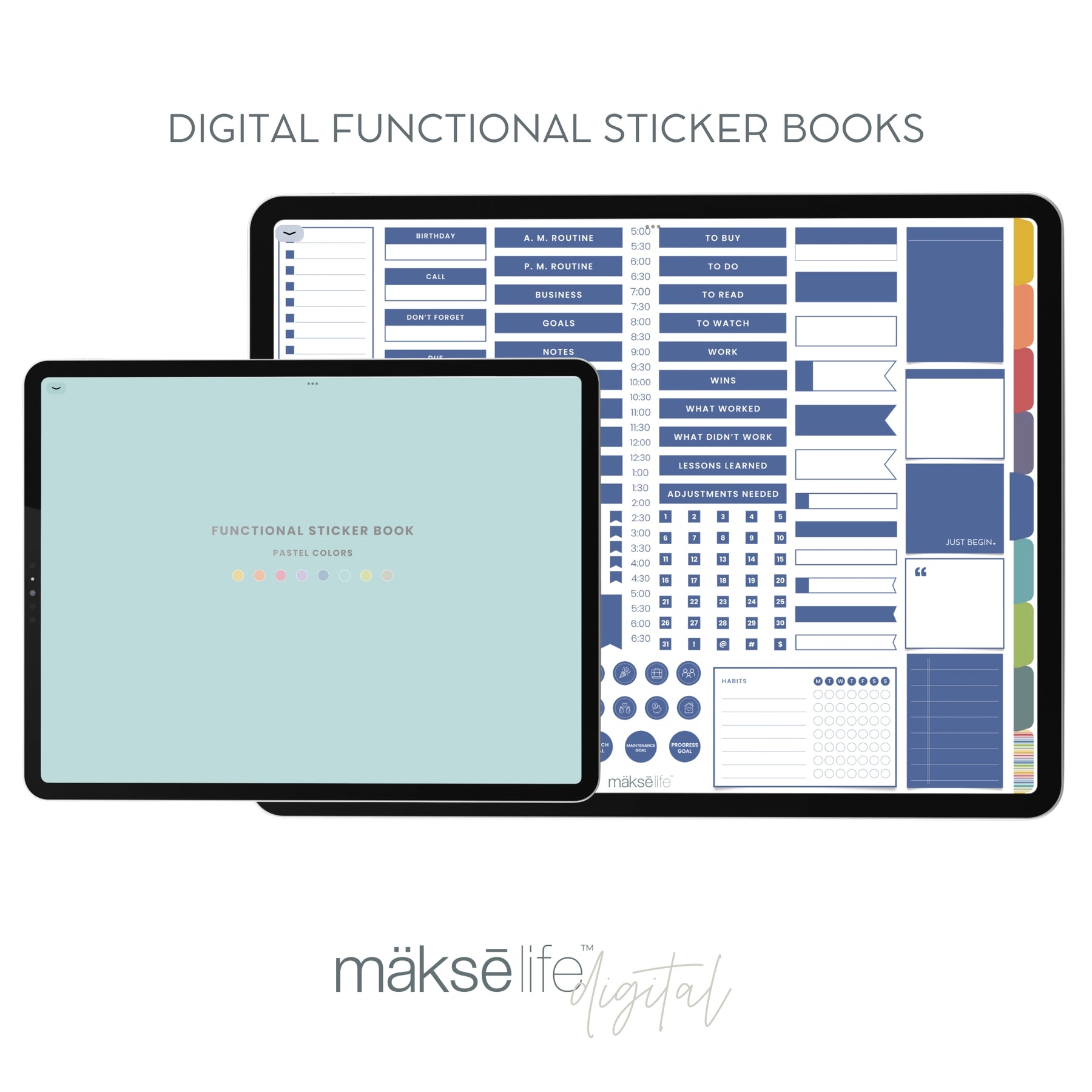 Blank Digital Sticker Book Purple Theme Graphic by catsquills