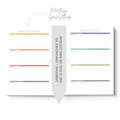 Goal-Setting and Daily Planner A5 Inserts (2023 Version)