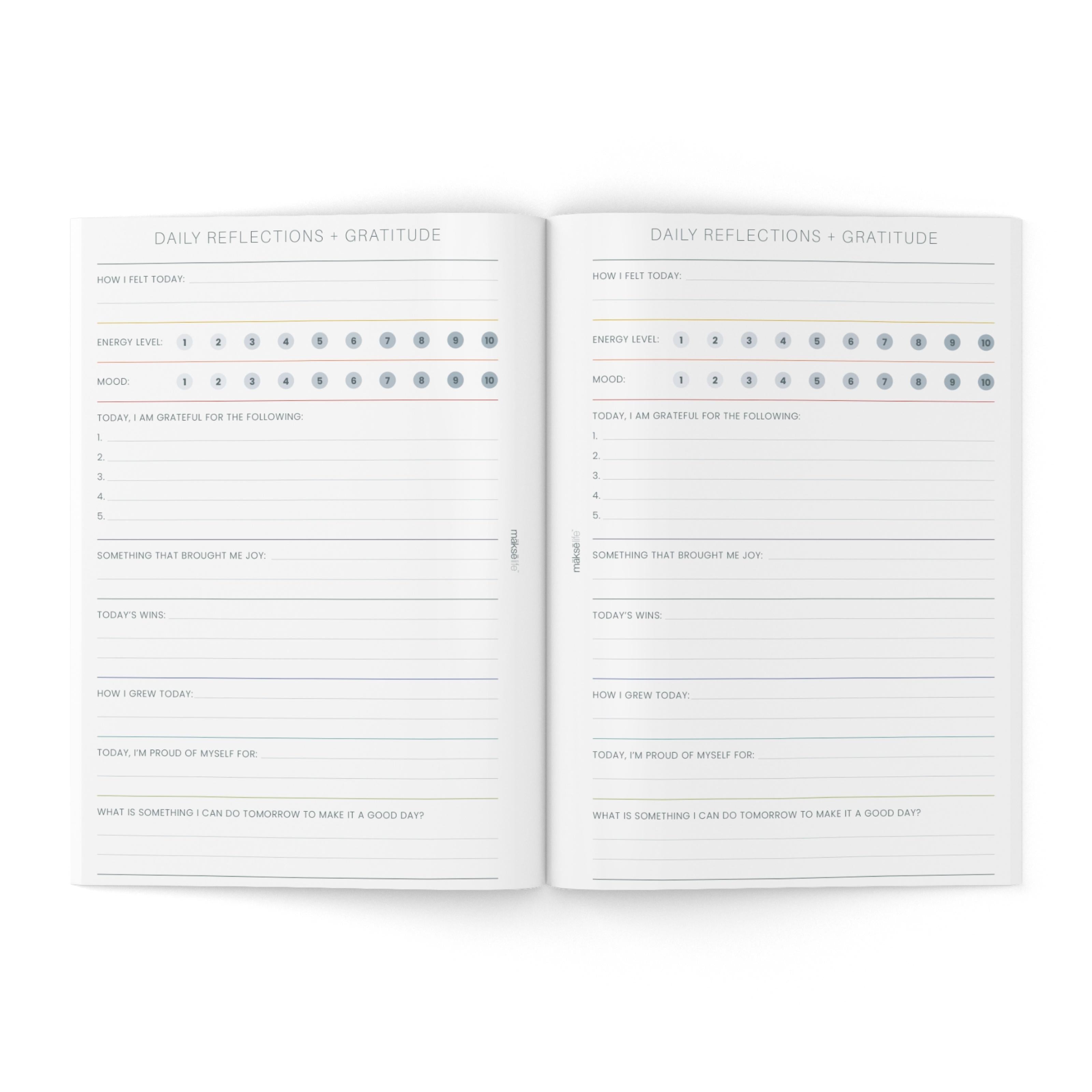 Evening Reflections + Gratitude Notebook – MakseLife