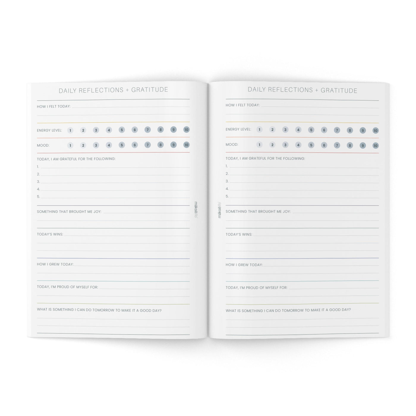 Evening Reflections + Gratitude Notebook – MakseLife