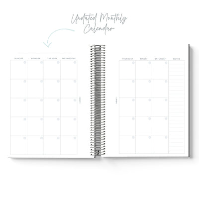 12-Month Undated Goal-Setting + Monthly Planner - Cloud