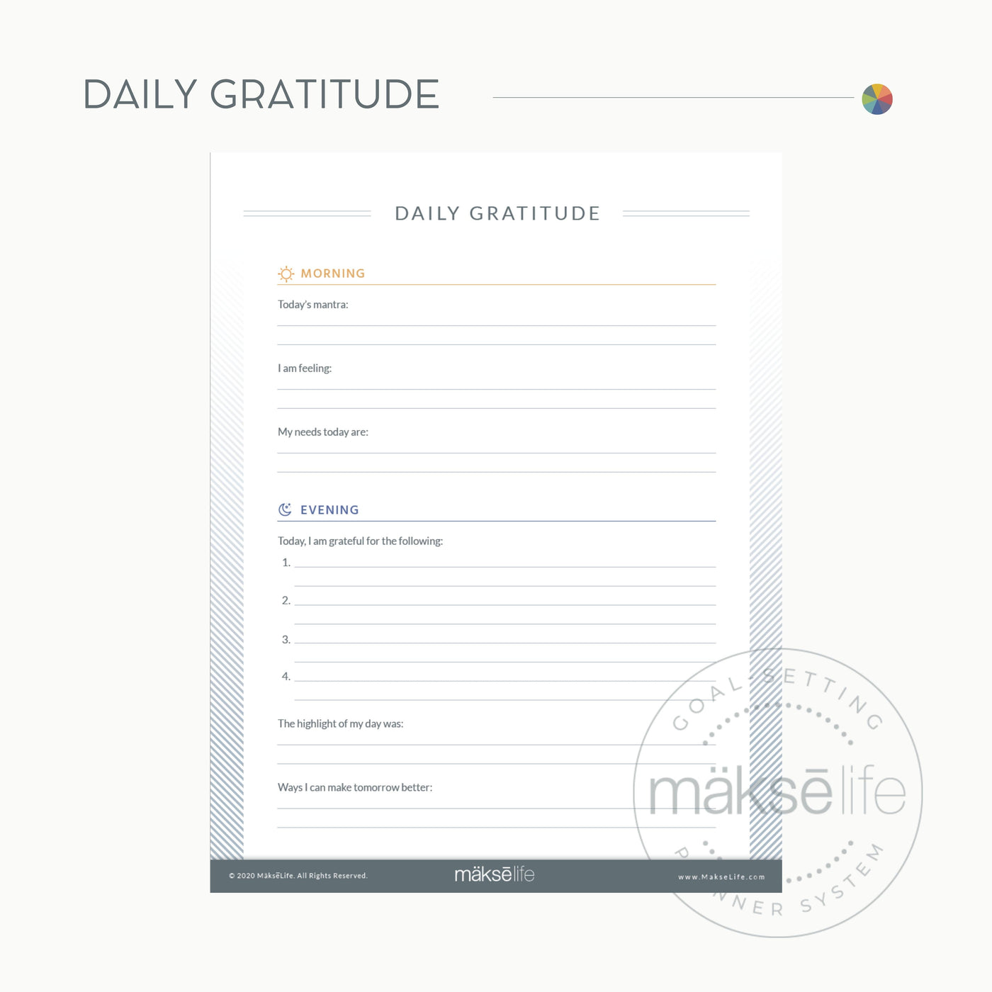 Daily Gratitude | Free Printable