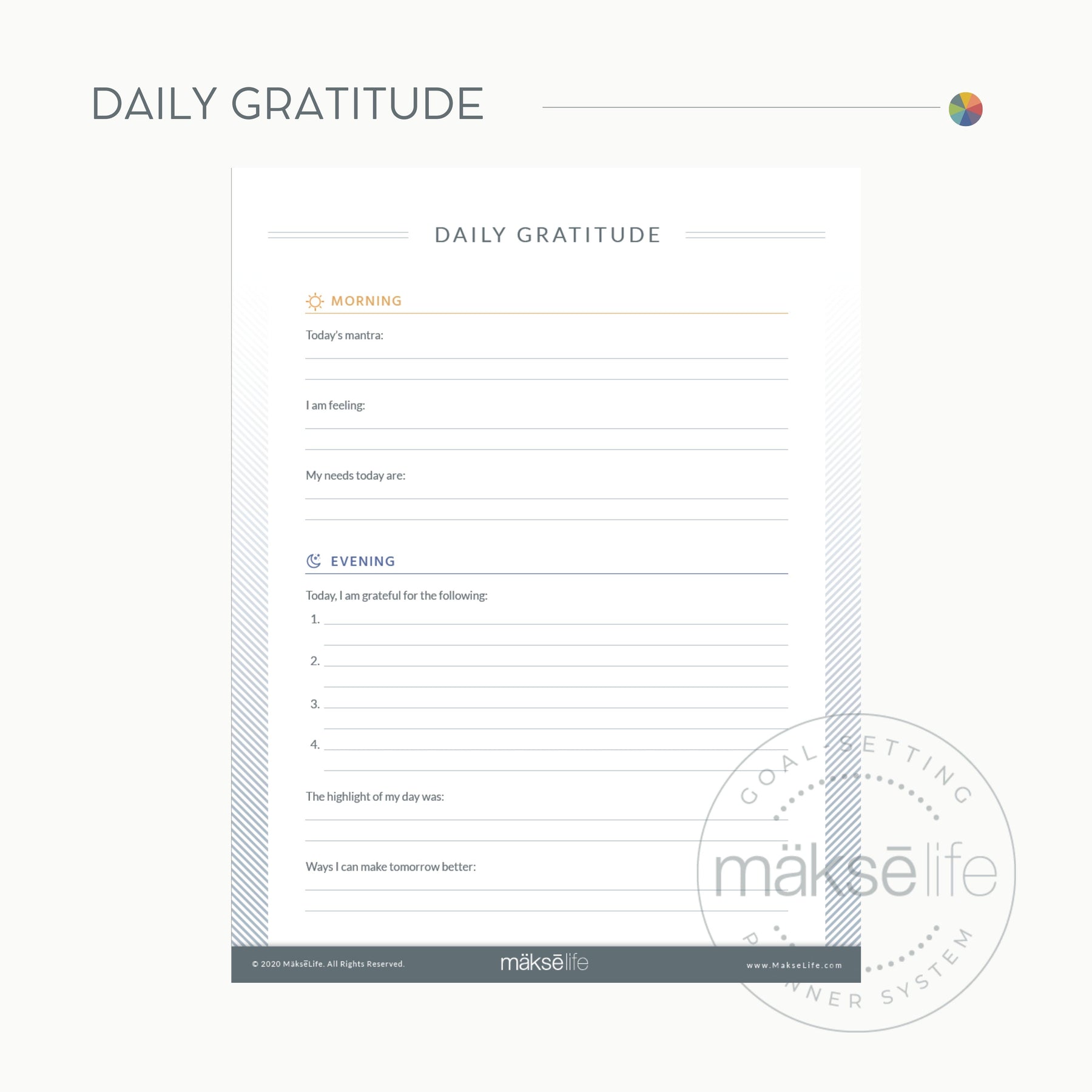 Daily Gratitude Free Printable MakseLife