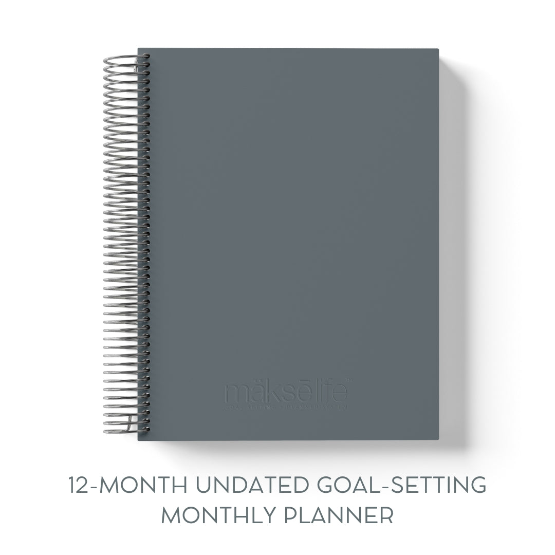 12-Month Undated Goal-Setting + Monthly Planner - Storm